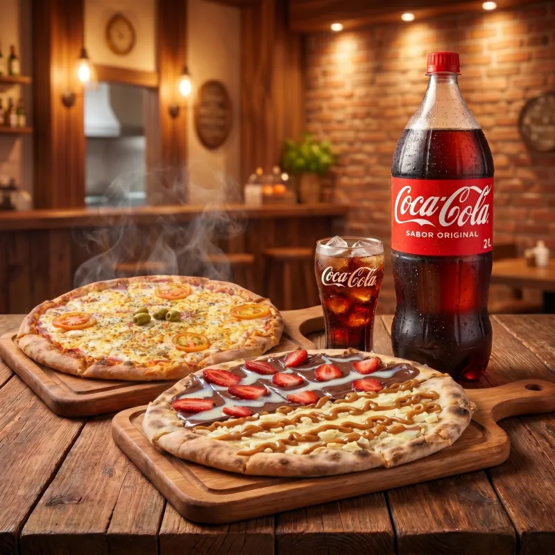COMBO GRANDE SALGADA + DOCE + REFRI 2L